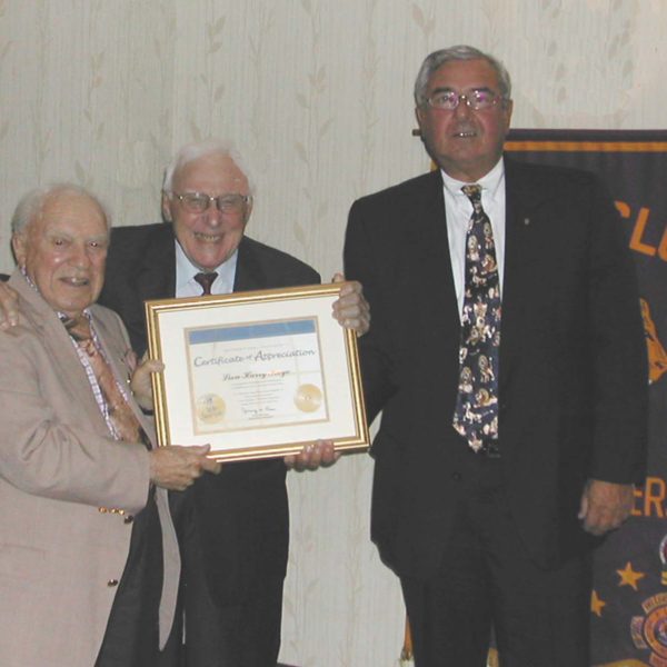 Dr. Harry K recognized for 50 Years of Service, also pictures Lion Mike Jacullo another 50 plus year member